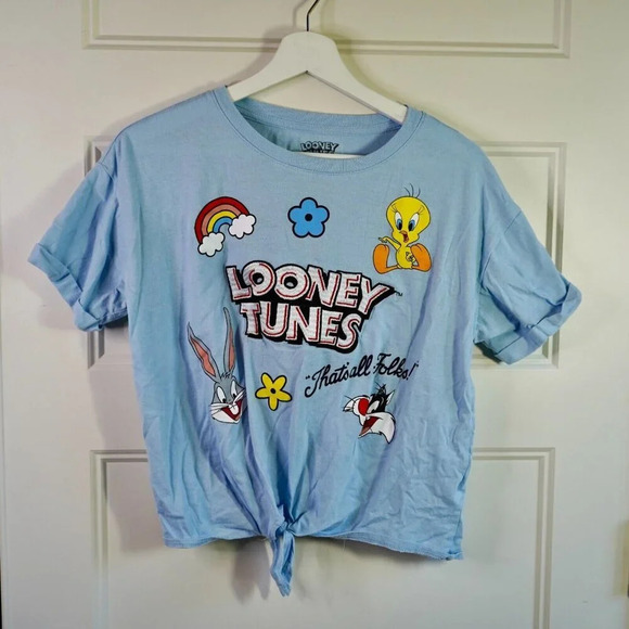 Looney tunes blue Bugs Bunny Tweety bird Sylvester that's all folks top‎ Large - Picture 1 of 6